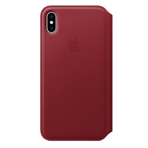 APPLE iPhone XS Max Leather Folio RED hinta ja tiedot | Puhelimen kuoret ja kotelot | hobbyhall.fi
