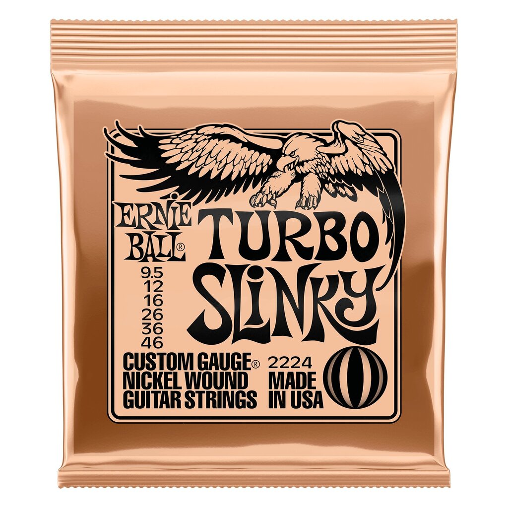 Sähkökitaran kielet Ernie Ball Turbo Slinky 9.5-46 P02224 hinta ja tiedot | Soittimien lisätarvikkeet | hobbyhall.fi