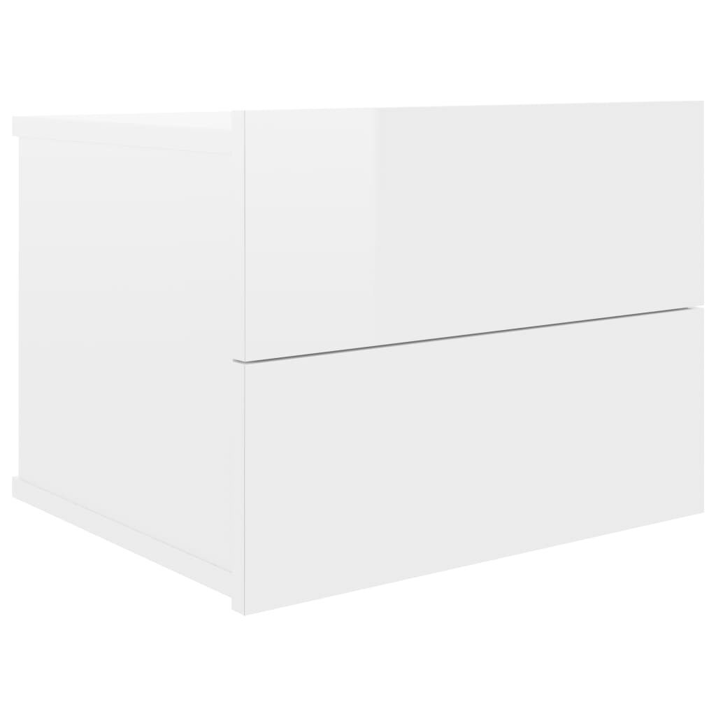 vidaXL Yöpöytä korkeakiilto valkoinen 40x30x30 cm lastulevy hinta ja tiedot | Yöpöydät | hobbyhall.fi