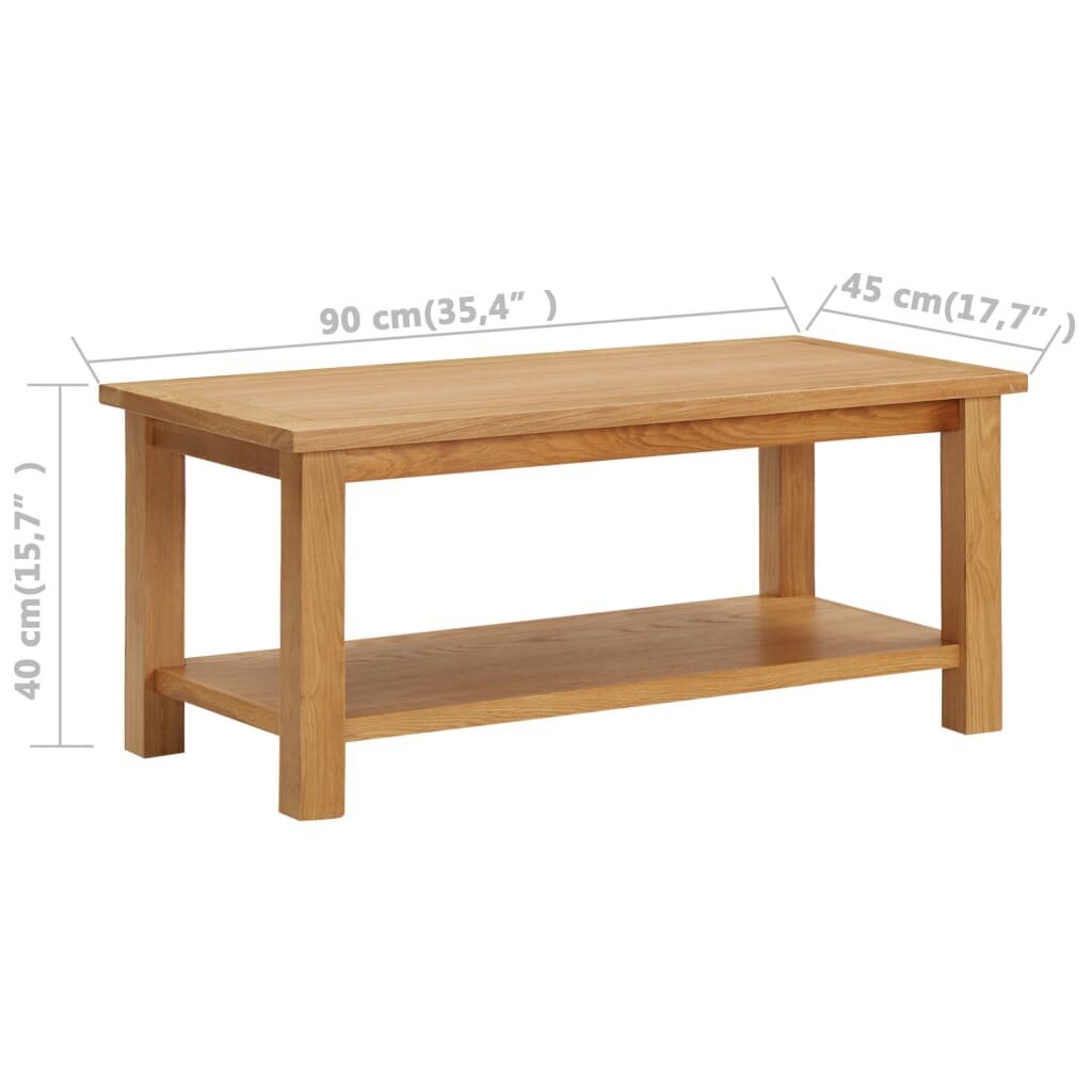 vidaXL Sohvapöytä 90x45x40 cm täysi tammi hinta ja tiedot | Sohvapöydät | hobbyhall.fi