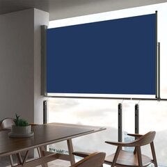 vidaXL Sisäänvedettävä terassin sivumarkiisi 140 x 300 cm sininen hinta ja tiedot | Aurinkovarjot ja markiisit | hobbyhall.fi