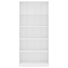 vidaXL 5-tasoinen kirjahylly valkoinen 80x24x175 cm lastulevy hinta ja tiedot | Hyllyt | hobbyhall.fi