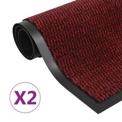 vidaXL Kuramatot 2 kpl suorakulmainen nukkapinta 40x60 cm punainen hinta ja tiedot | Ovimatot | hobbyhall.fi