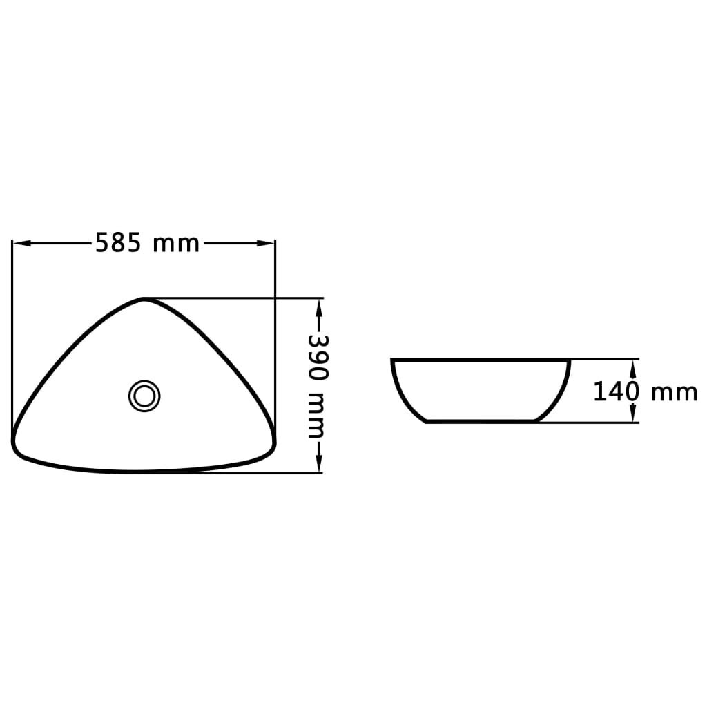 vidaXL Pesuallas 58,5x39x14 cm keraaminen valkoinen hinta ja tiedot | Pesualtaat | hobbyhall.fi