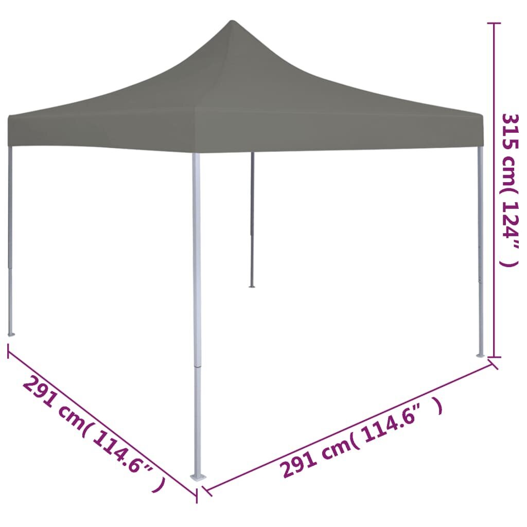 vidaXL Kokoontaittuva pop-up juhlateltta 3x3m antrasiitti hinta ja tiedot | Puutarhapaviljongit | hobbyhall.fi