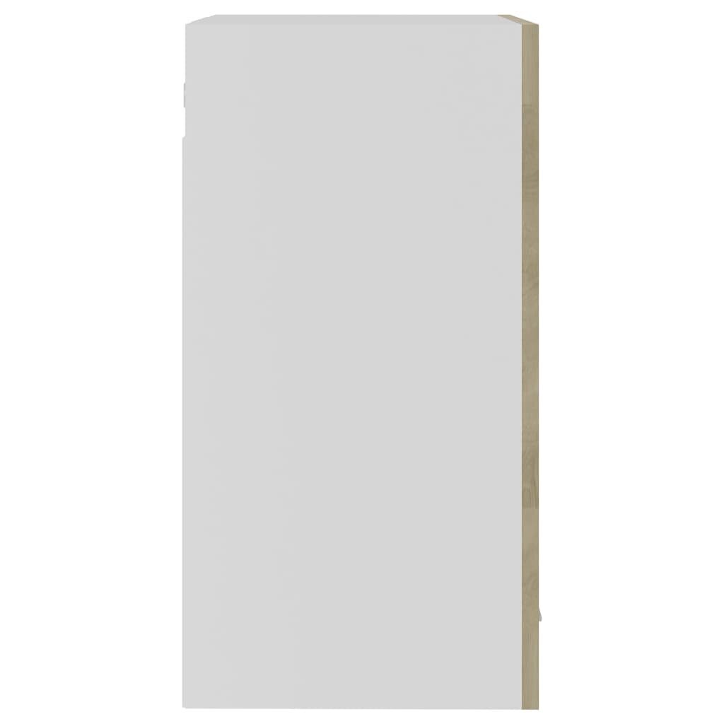 vidaXL Seinäkaappi lasilla Sonoma-tammi 40x31x60 cm lastulevy hinta ja tiedot | Keittiön kaapit | hobbyhall.fi