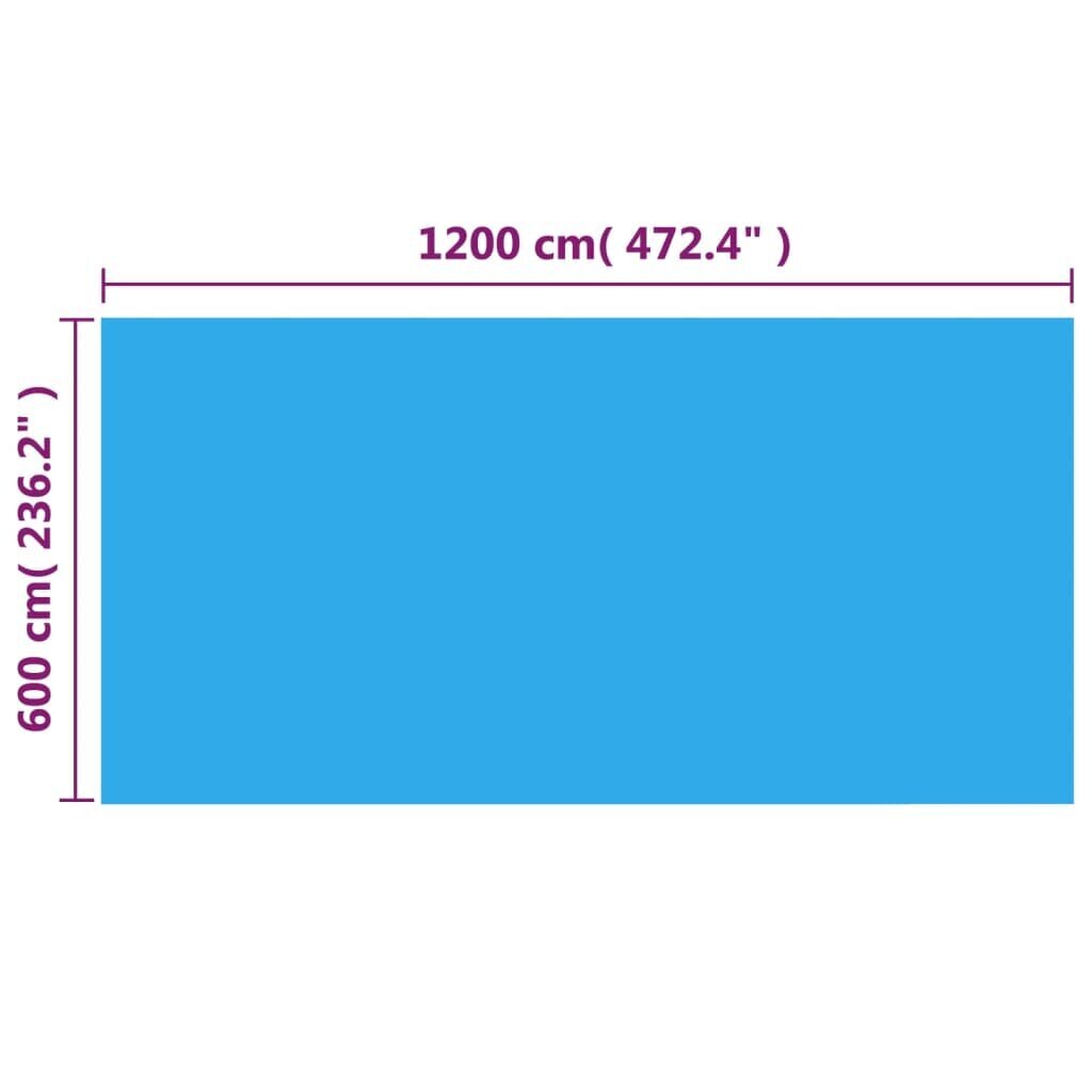 vidaXL Uima-altaan suoja suorakulmainen 1200x600 cm PE sininen hinta ja tiedot | Uima-allastarvikkeet | hobbyhall.fi
