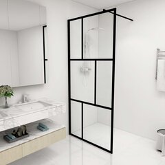 vidaXL Walk-in suihkuseinä karkaistu lasi musta 90x195 cm hinta ja tiedot | Suihkuseinät ja -ovet | hobbyhall.fi