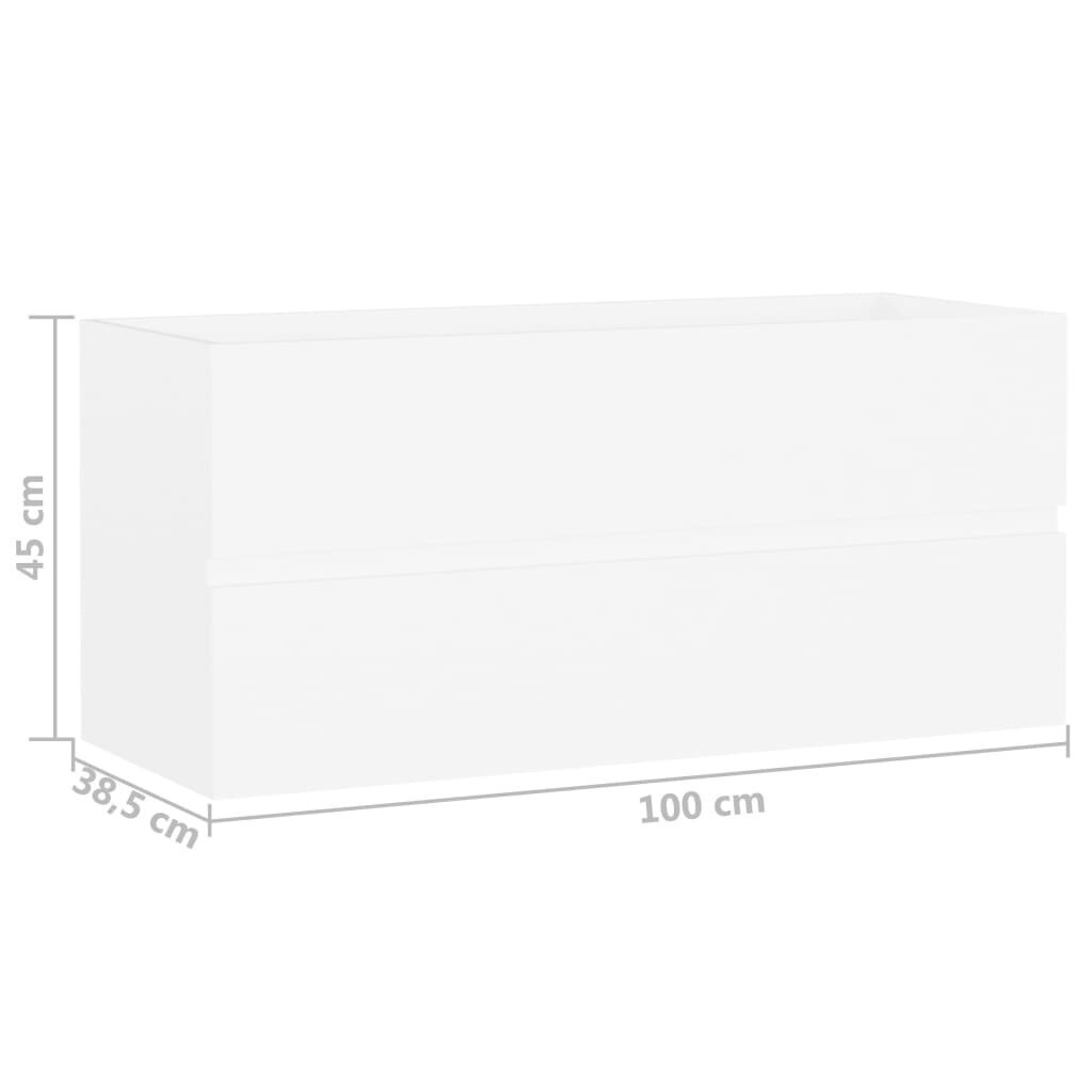 vidaXL Allaskaappi valkoinen 100x38,5x45 cm lastulevy hinta ja tiedot | Kylpyhuonekaapit | hobbyhall.fi