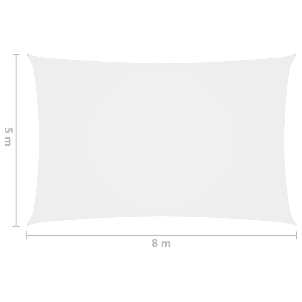 vidaXL Aurinkopurje Oxford-kangas suorakaide 5x8 m valkoinen hinta ja tiedot | Aurinkovarjot ja markiisit | hobbyhall.fi