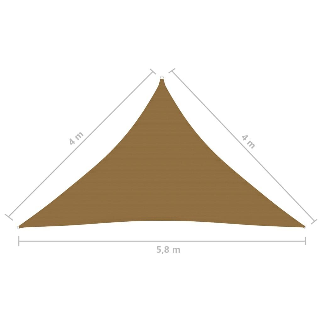 vidaXL Aurinkopurje 160 g/m² harmaanruskea 4x4x5,8 m HDPE hinta ja tiedot | Aurinkovarjot ja markiisit | hobbyhall.fi