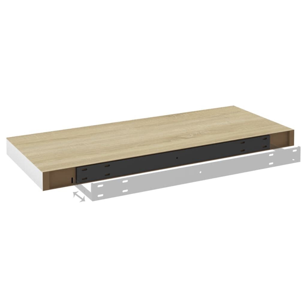 vidaXL Kelluvat seinähyllyt 4 kpl tammi ja valkoinen 60x23,5x3,8 MDF hinta ja tiedot | Hyllyt | hobbyhall.fi