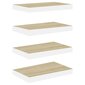 vidaXL Kelluvat seinähyllyt 4 kpl tammi ja valkoinen 50x23x3,8 cm MDF hinta ja tiedot | Hyllyt | hobbyhall.fi