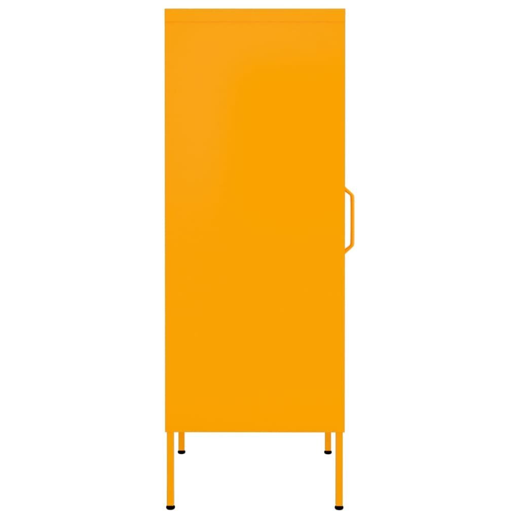 vidaXL Varastokaappi sinapinkeltainen 42,5x35x101,5 cm teräs hinta ja tiedot | Olohuoneen kaapit ja lipastot | hobbyhall.fi