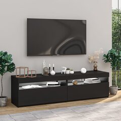 vidaXL TV-tasot 2 kpl LED-valoilla musta 75x35x40 cm hinta ja tiedot | TV-tasot | hobbyhall.fi