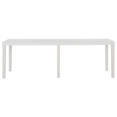 vidaXL Puutarhapöytä 220x90x72 cm PP valkoinen hinta ja tiedot | Puutarhapöydät | hobbyhall.fi