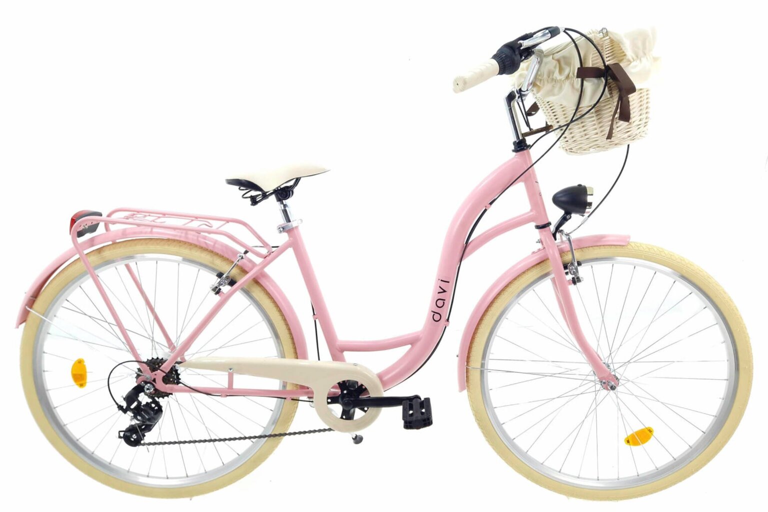 Naisten pyörä, Davi Emma, korkeus 160-185cm, 7 vaihdetta Shimano, 28", vaaleanpunainen hinta ja tiedot | Polkupyörät | hobbyhall.fi