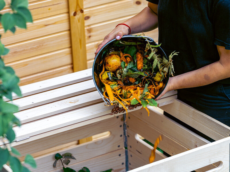 Puinen kompostilaatikko aukoilla, 270 l (800x600x800 mm) hinta ja tiedot | Kompostorit ja jäteastiat | hobbyhall.fi