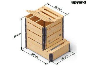 Puinen kompostilaatikko aukoilla, 270 l (800x600x800 mm) hinta ja tiedot | Kompostorit ja jäteastiat | hobbyhall.fi