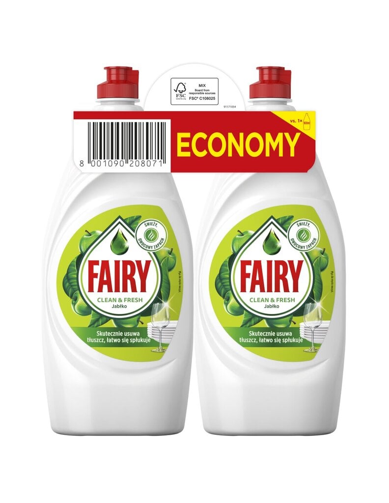 Fairy astianpesuaine Apple 2 x 900ml hinta ja tiedot | Astianpesuaineet | hobbyhall.fi