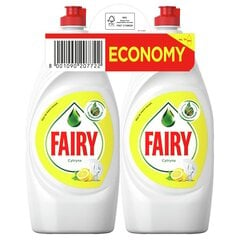 Fairy Astianpesuaine Lemon 2 x 900ml hinta ja tiedot | Fairy Kodin puhdistusaineet ja siivoustarvikkeet | hobbyhall.fi