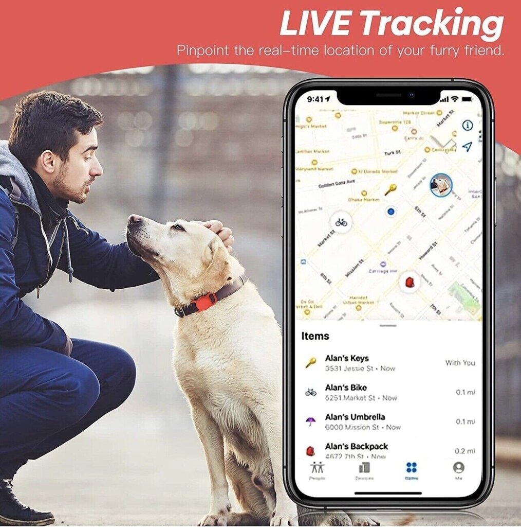 Silikoninen AirTag-pidike lemmikille (Powder) hinta ja tiedot | Koiran valjaat ja kaulapannat | hobbyhall.fi