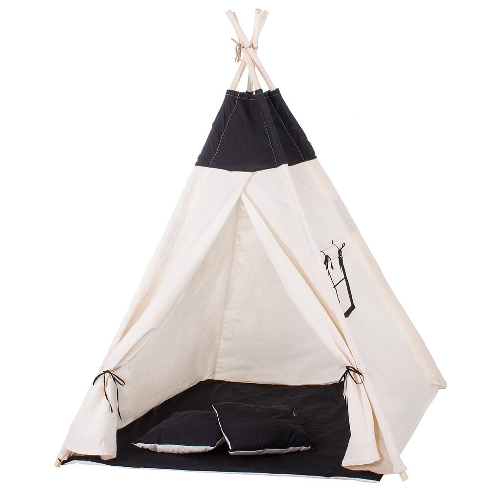 Teltta Springos Smooth Tipi Teltta, musta hinta ja tiedot | Lasten leikkimökit ja -teltat | hobbyhall.fi