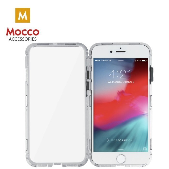 Apple iPhone 6 / 6S alumiinikotelo karkaistulla lasilla Mocco, läpinäkyvä/hopea hinta ja tiedot | Puhelimen kuoret ja kotelot | hobbyhall.fi