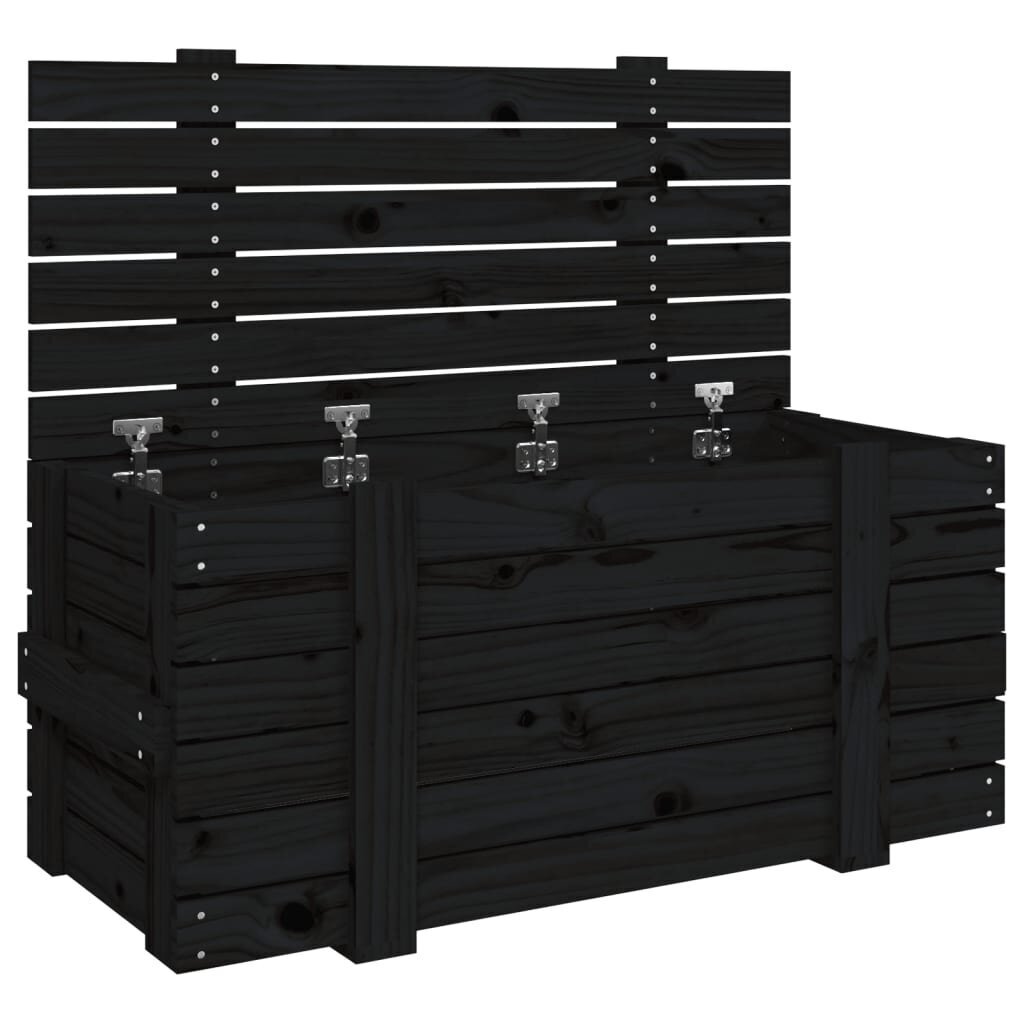 vidaXL Säilytyslaatikko musta 91x40,5x42 cm täysi mänty hinta ja tiedot | Säilytyslaatikot ja -korit | hobbyhall.fi