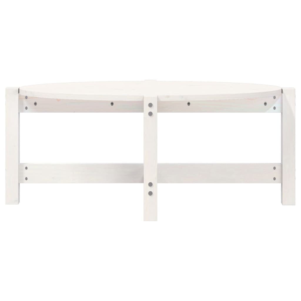 vidaXL Sohvapöytä valkoinen 87x48x35 cm täysi mänty hinta ja tiedot | Sohvapöydät | hobbyhall.fi