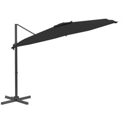 vidaXL Riippuva aurinkovarjo alumiinipylväällä musta 300x300 cm hinta ja tiedot | Aurinkovarjot ja markiisit | hobbyhall.fi