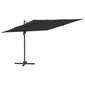 vidaXL Riippuva aurinkovarjo alumiinipylväällä musta 300x300 cm hinta ja tiedot | Aurinkovarjot ja markiisit | hobbyhall.fi