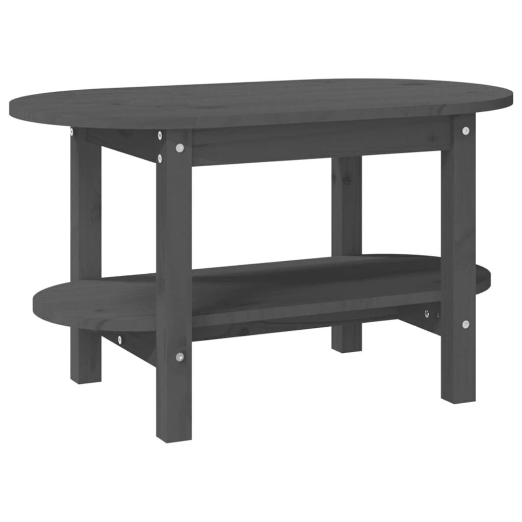 vidaXL Sohvapöytä harmaa 80x45x45 cm täysi mänty hinta ja tiedot | Sohvapöydät | hobbyhall.fi
