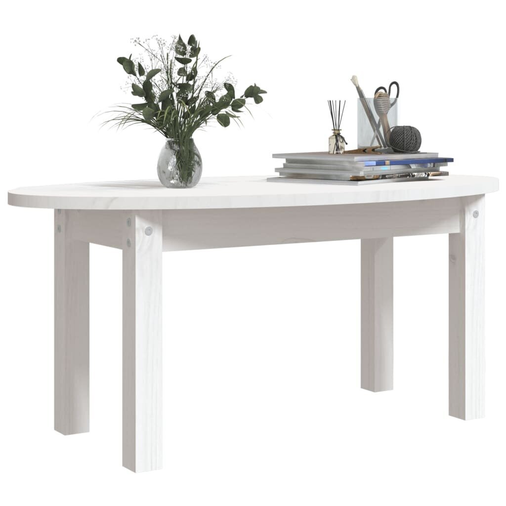 vidaXL Sohvapöytä valkoinen 80x40x35 cm täysi mänty hinta ja tiedot | Sohvapöydät | hobbyhall.fi