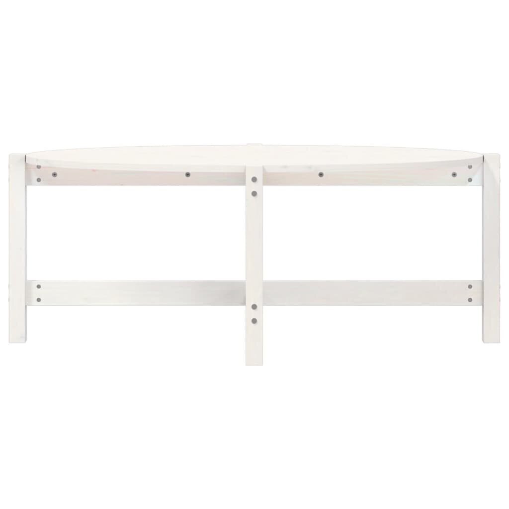 vidaXL Sohvapöytä valkoinen 118x63x45 cm täysi mänty hinta ja tiedot | Sohvapöydät | hobbyhall.fi