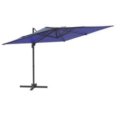 vidaXL Riippuva aurinkovarjo alumiinipylväällä taivaansin. 400x300 cm hinta ja tiedot | Aurinkovarjot ja markiisit | hobbyhall.fi