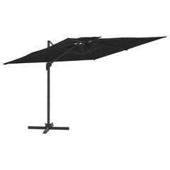 vidaXL Riippuva kaksois-aurinkovarjo musta 300x300 cm hinta ja tiedot | Aurinkovarjot ja markiisit | hobbyhall.fi