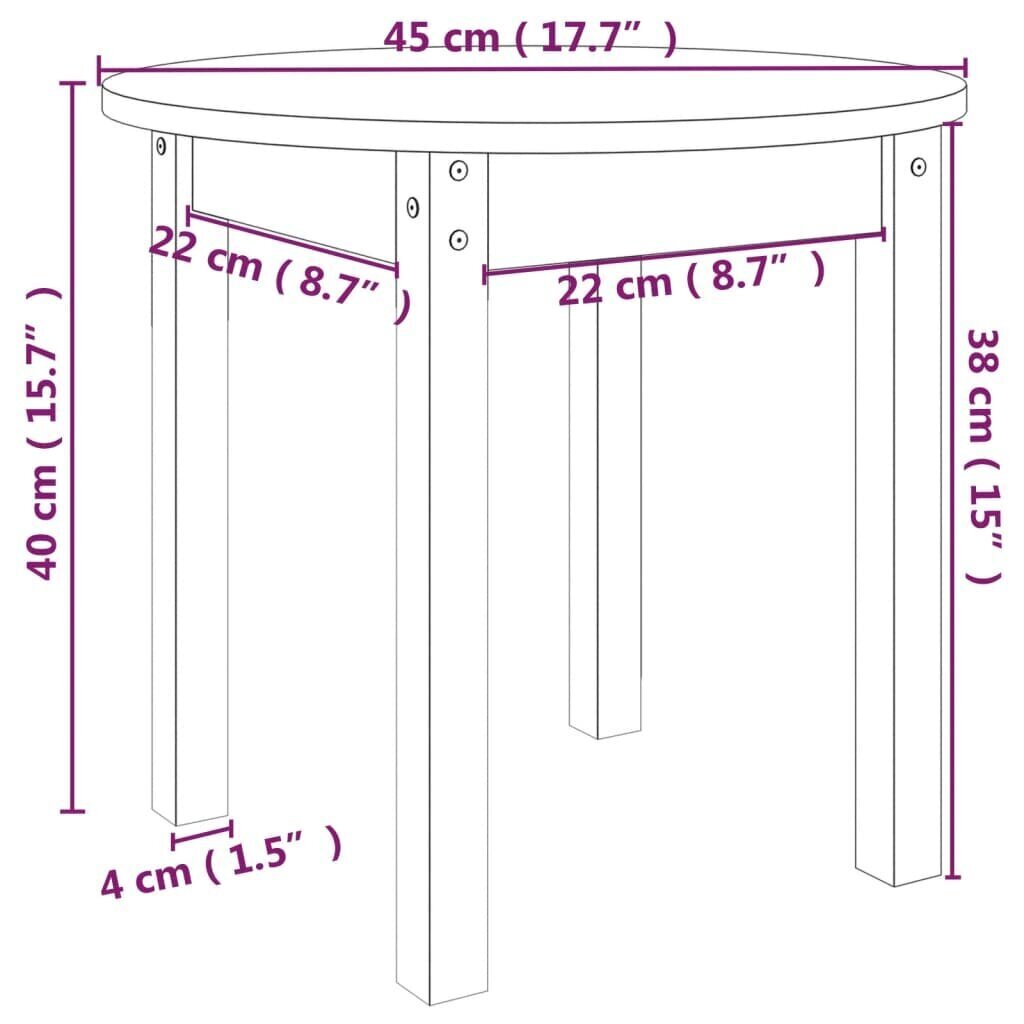 vidaXL Sohvapöytä hunajanruskea Ø 45x40 cm täysi mänty hinta ja tiedot | Sohvapöydät | hobbyhall.fi