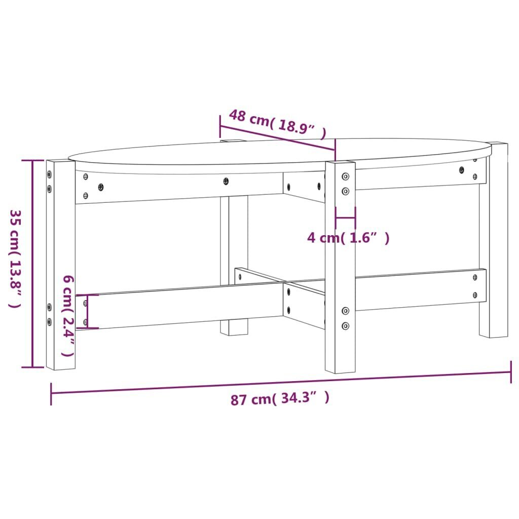 vidaXL Sohvapöytä hunajanruskea 87x48x35 cm täysi mänty hinta ja tiedot | Sohvapöydät | hobbyhall.fi