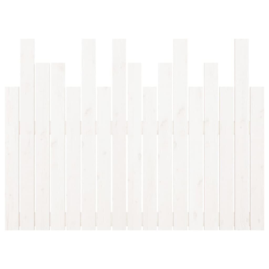 vidaXL Sängynpääty seinälle valkoinen 108x3x80 cm täysi mänty hinta ja tiedot | Sängyt | hobbyhall.fi