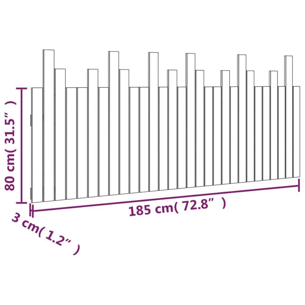 vidaXL Sängynpääty seinälle hunajanruskea 185x3x80 cm täysi mänty hinta ja tiedot | Sängyt | hobbyhall.fi