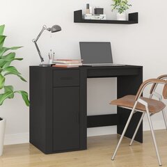 vidaXL Työpöytä kaapilla musta tekninen puu hinta ja tiedot | Tietokonepöydät ja työpöydät | hobbyhall.fi