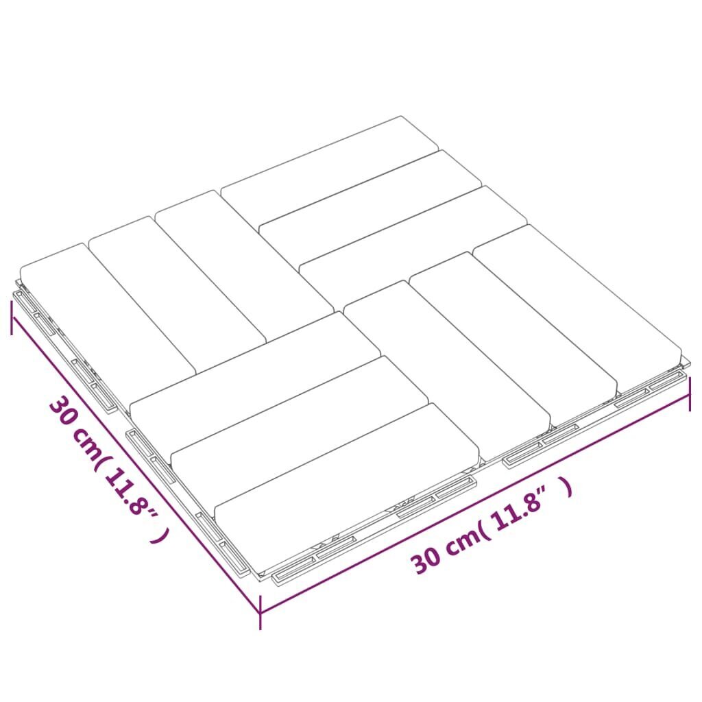 vidaXL Terassilaatat 20 kpl 30x30 cm täysi tiikki hinta ja tiedot | Terassilattiat | hobbyhall.fi