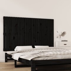 vidaXL Sängynpääty seinälle musta 147x3x90 cm täysi mänty hinta ja tiedot | Sängyt | hobbyhall.fi