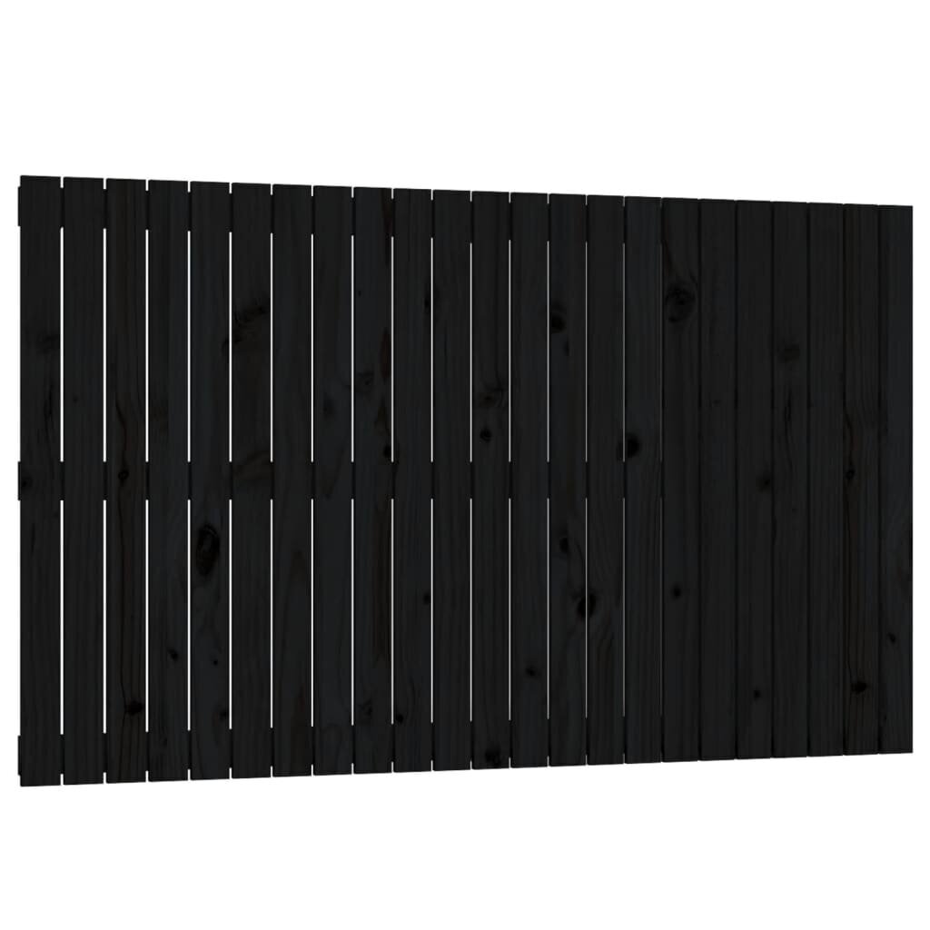 vidaXL Sängynpääty seinälle musta 147x3x90 cm täysi mänty hinta ja tiedot | Sängyt | hobbyhall.fi