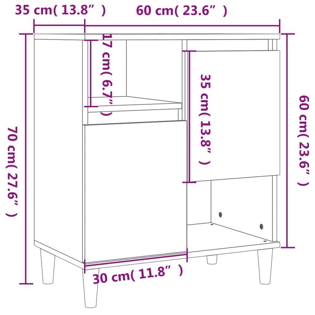 vidaXL Senkit 2 kpl korkeakiilto valkoinen 60x35x70 cm tekninen puu hinta ja tiedot | Olohuoneen kaapit ja lipastot | hobbyhall.fi