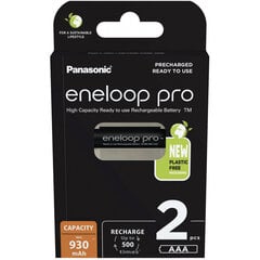 Ladattavat akut Panasonic Eneloop PRO HR03/AAA 930mAh - 2 kpl hinta ja tiedot | Paristot | hobbyhall.fi