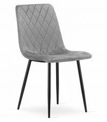 2 tuolin setti Leobert Turin, harmaa/musta hinta ja tiedot | Ruokapöydän tuolit | hobbyhall.fi