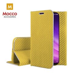 Mocco Carbon Leather Book Case For Apple iPhone X / XS Gold hinta ja tiedot | Puhelimen kuoret ja kotelot | hobbyhall.fi