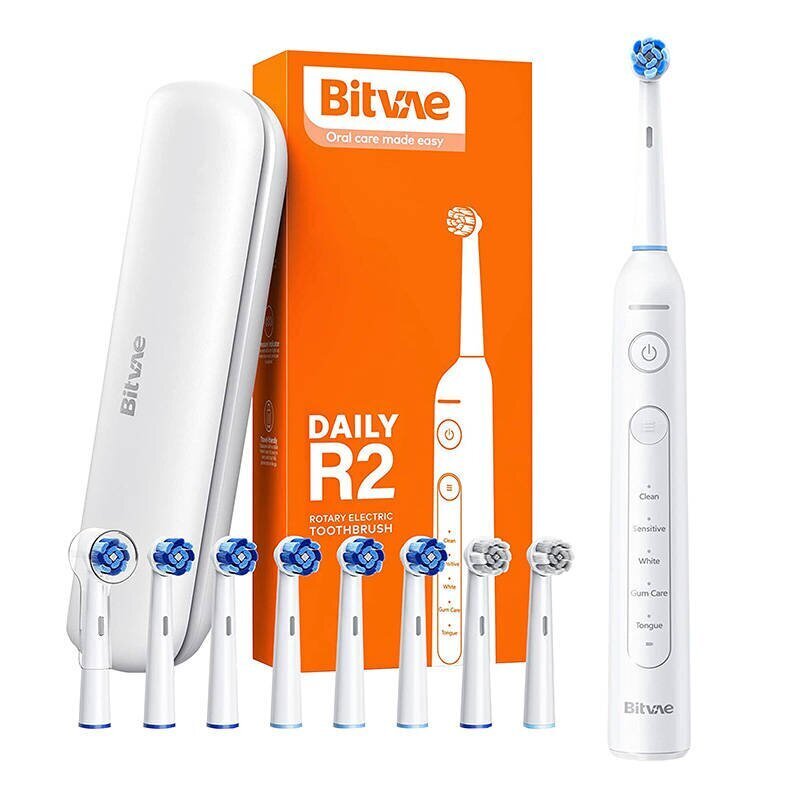 Bitvae Sonic-hammasharja kärjesarjalla ja matkalaukulla Bitvae R2 (valkoinen) hinta ja tiedot | Sähköhammasharjat | hobbyhall.fi